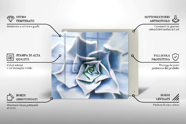 Chopping board glass Flower plant