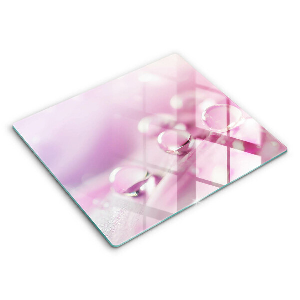 Chopping board glass Rosa flower petals