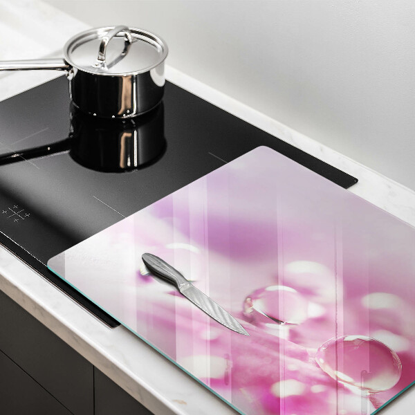 Chopping board glass Rosa flower petals