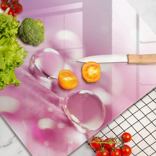 Chopping board glass Rosa flower petals