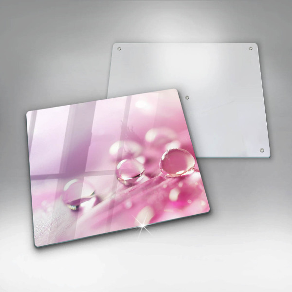 Chopping board glass Rosa flower petals