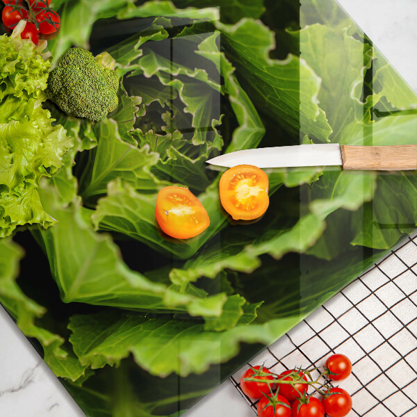 Chopping board glass Food - lettuce