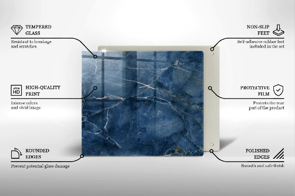 Glass worktop saver Stone texture marble