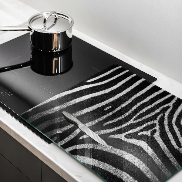 Glass worktop saver Zebra stripes