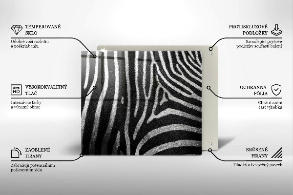 Glass worktop saver Zebra stripes