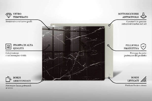 Glass worktop saver Marble tiles