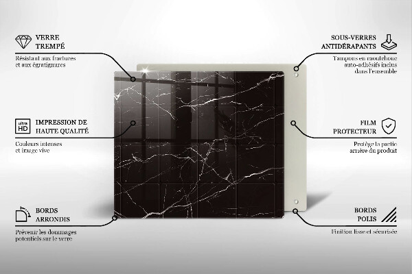 Glass worktop saver Marble tiles