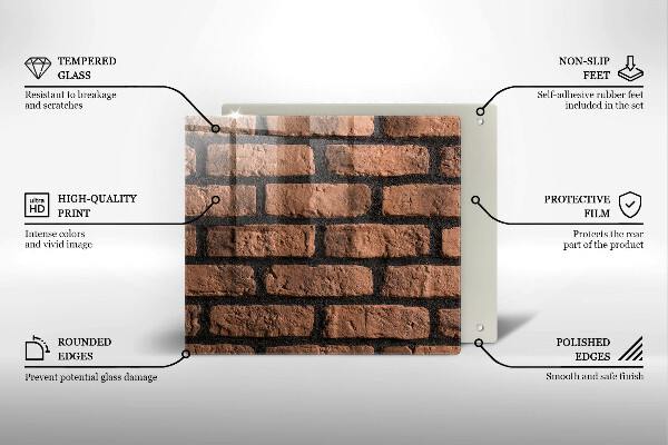 Glass worktop saver Brick wall