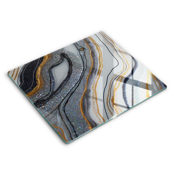 Glass worktop saver rock with gold