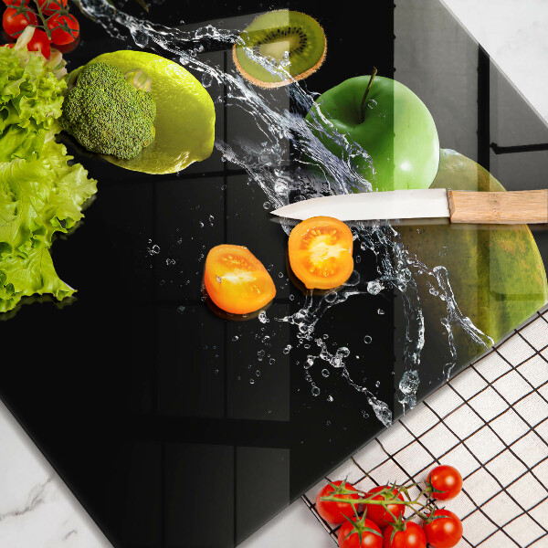 Chopping board Fruits in water