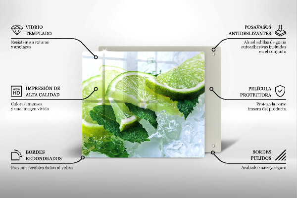 Kitchen worktop protector Lime mint and ice