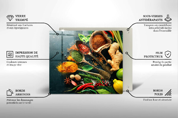 Glass worktop saver Kitchen spices of spoon