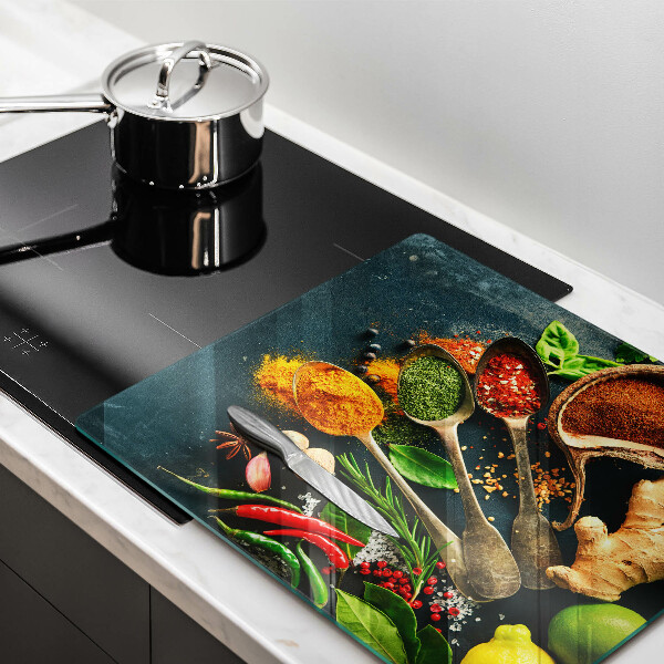 Glass worktop saver Kitchen spices of spoon