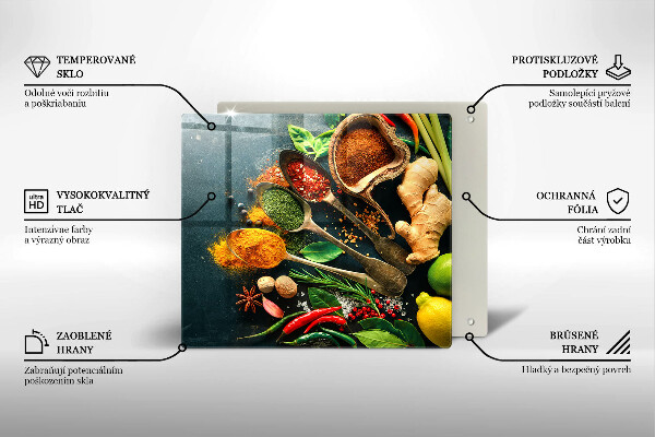 Glass worktop saver Kitchen spices of spoon