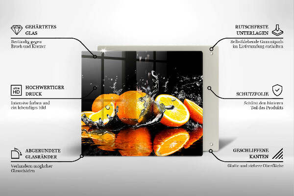 Glass worktop saver Juicy fruit oranges