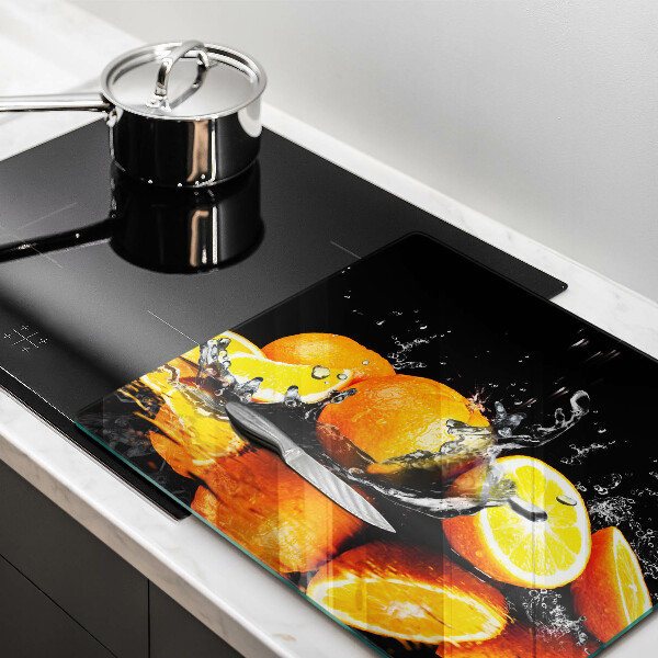 Glass worktop saver Juicy fruit oranges