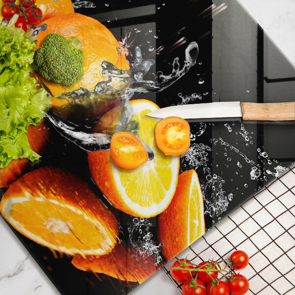 Glass worktop saver Juicy fruit oranges