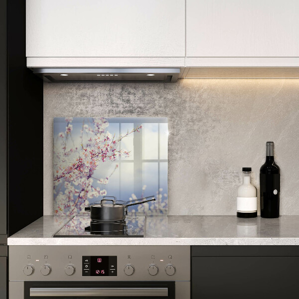 Glass worktop saver A blooming tree