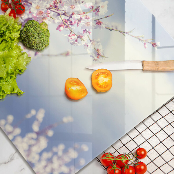 Glass worktop saver A blooming tree