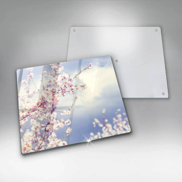 Glass worktop saver A blooming tree