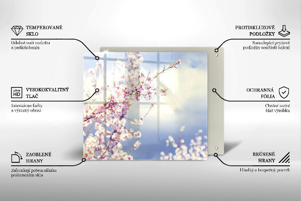 Glass worktop saver A blooming tree