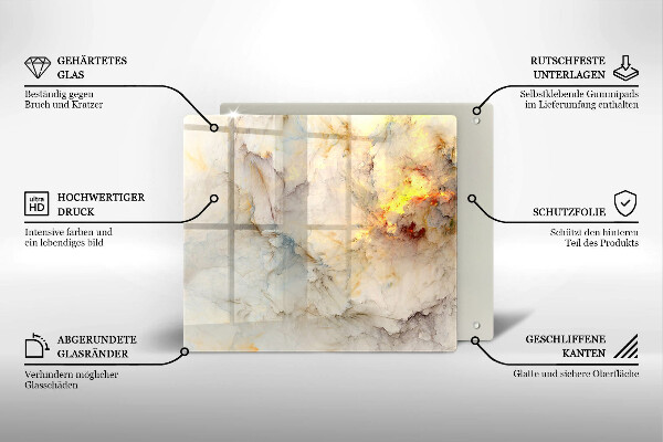 Chopping board Marble texture with gold