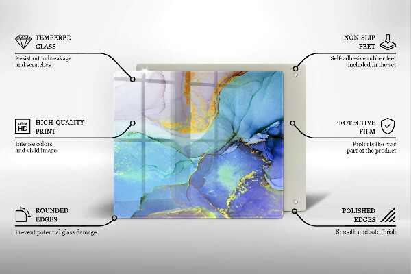 Chopping board Cracked stone gold