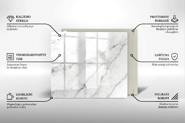 Chopping board glass Elegant marble texture