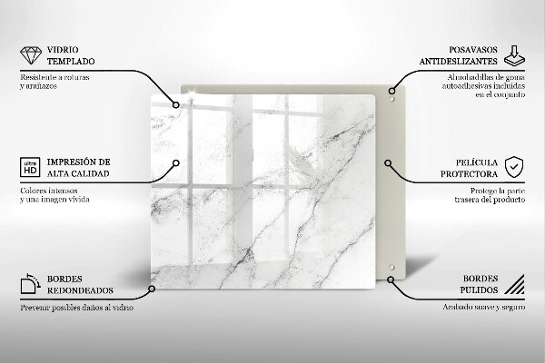 Chopping board glass Elegant marble texture