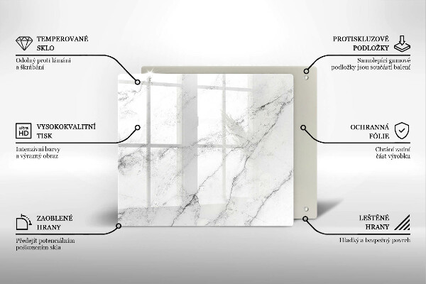 Chopping board glass Elegant marble texture