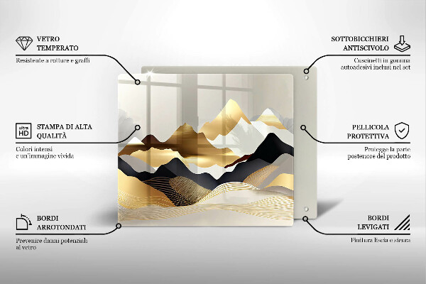 Kitchen worktop protector Abstraction of golden mountains