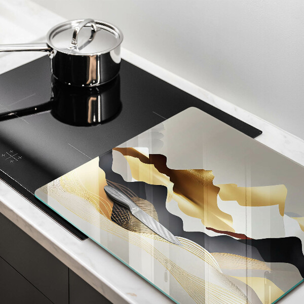 Kitchen worktop protector Abstraction of golden mountains