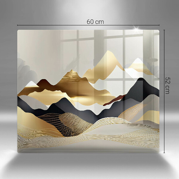 Kitchen worktop protector Abstraction of golden mountains