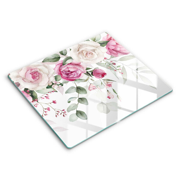 Kitchen worktop protector Watercolor roses