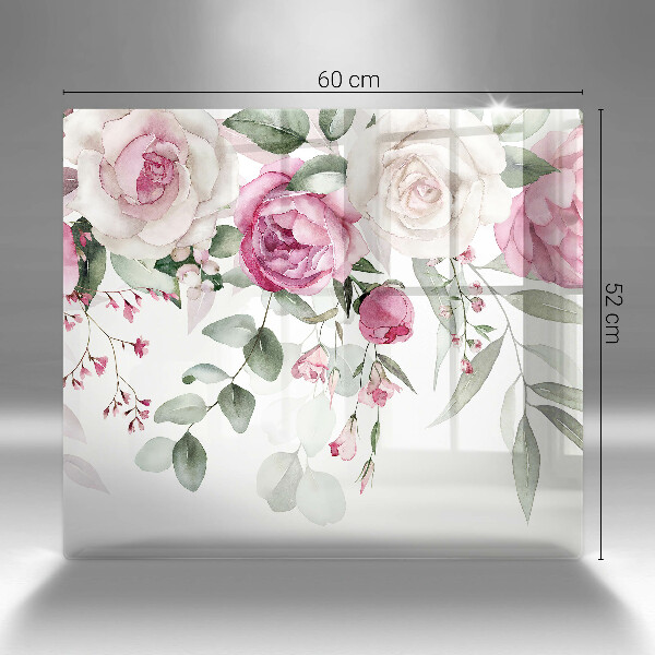 Kitchen worktop protector Watercolor roses