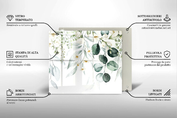 Kitchen worktop protector Watercolor plants