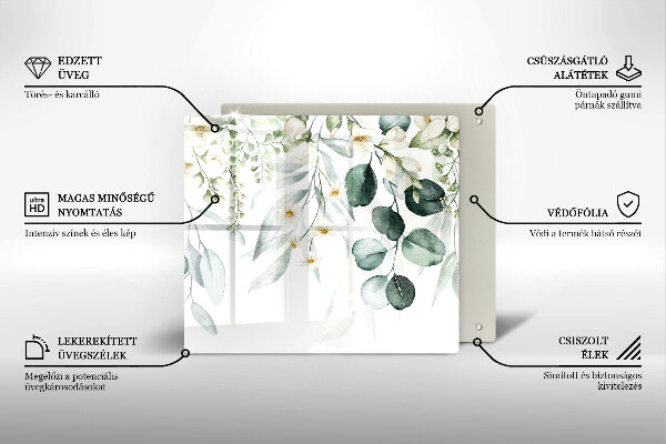 Kitchen worktop protector Watercolor plants