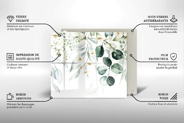 Kitchen worktop protector Watercolor plants