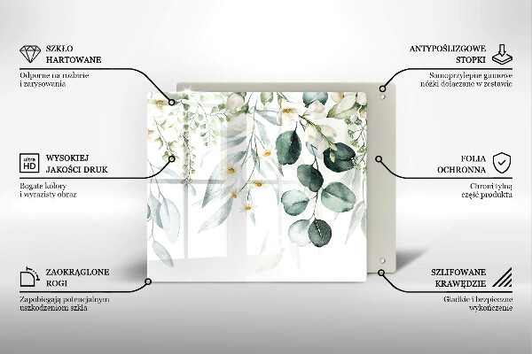 Kitchen worktop protector Watercolor plants