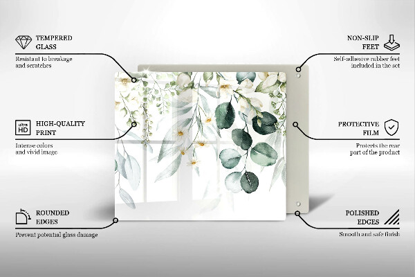 Kitchen worktop protector Watercolor plants