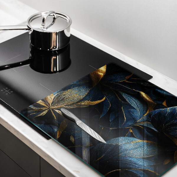 Kitchen worktop protector Decorative leaves with gold