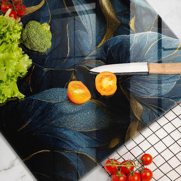 Kitchen worktop protector Decorative leaves with gold