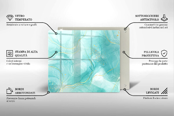 Kitchen worktop protector Blue-gold abstraction