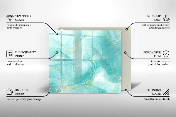 Kitchen worktop protector Blue-gold abstraction