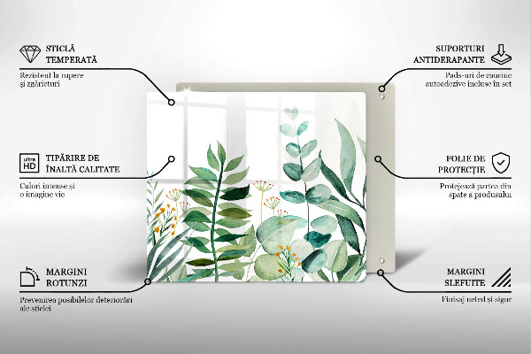 Glass worktop saver Plant leaves illustration