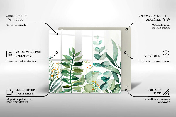 Glass worktop saver Plant leaves illustration