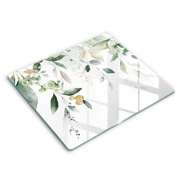 Glass worktop saver Watercolor leaves