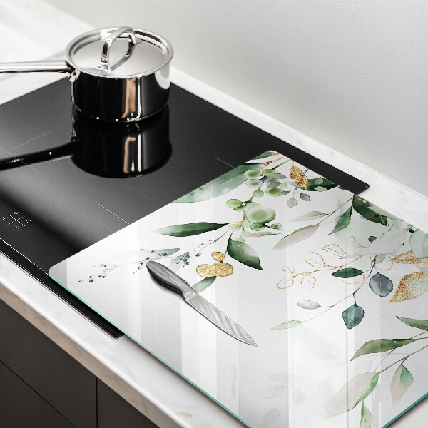 Glass worktop saver Watercolor leaves