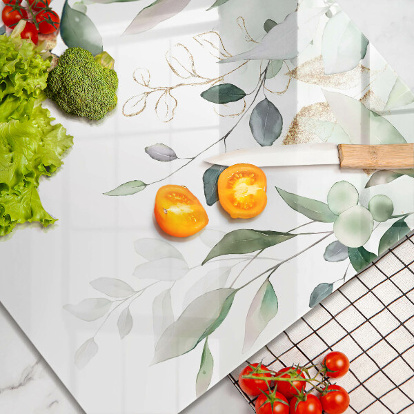Glass worktop saver Watercolor leaves