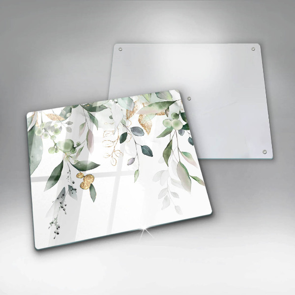Glass worktop saver Watercolor leaves